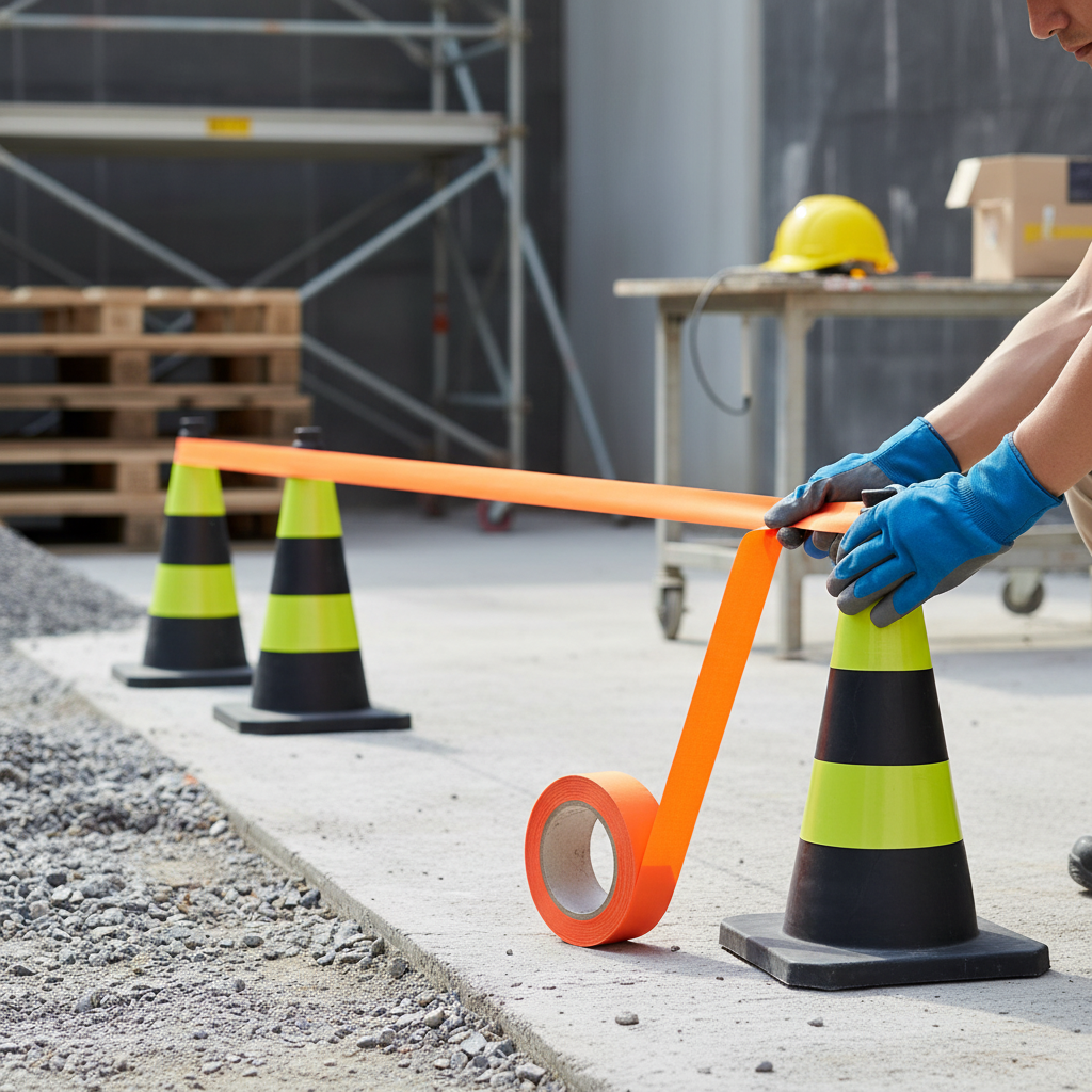 Premium High Visibility Orange Safety Tape - 25m Roll for Long-Term Applications and Boundary Marking | Barriers Co
