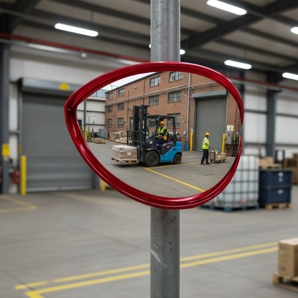 Premium Wide Angle Mirror with 180° Convex View for Enhanced Vision in Production Areas and Traffic Monitoring