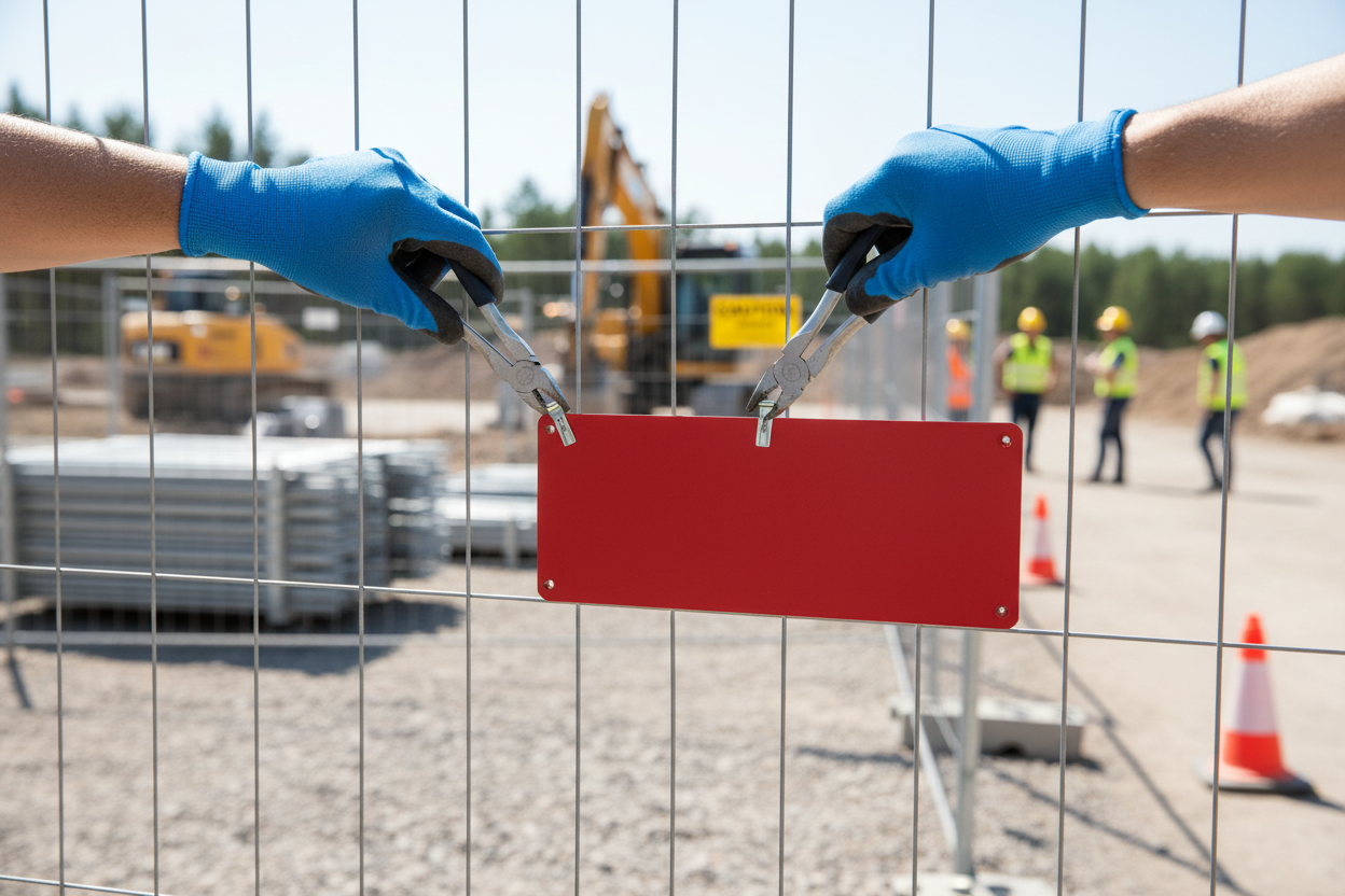 Premium Custom Name Signs for Temporary Fencing - Perfect for Mobile Use with Logos
