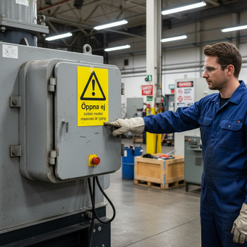 Professional Warning Sign - Open Door Caution for Safety Awareness with Various Mounting Options and Durable Materials