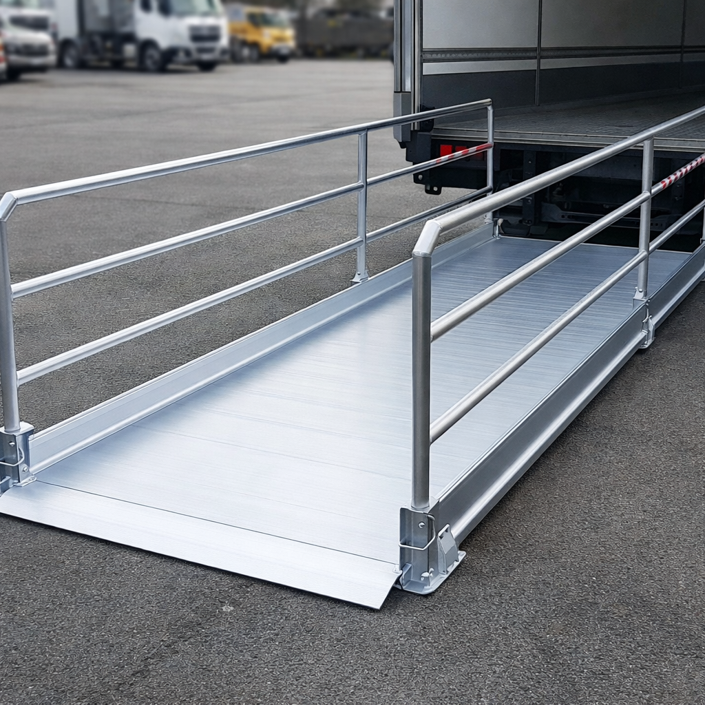Vehicle Accessible Ramps with Handrails – 2990mm L x 1250mm W – 1500kg Capacity – Commercial Use