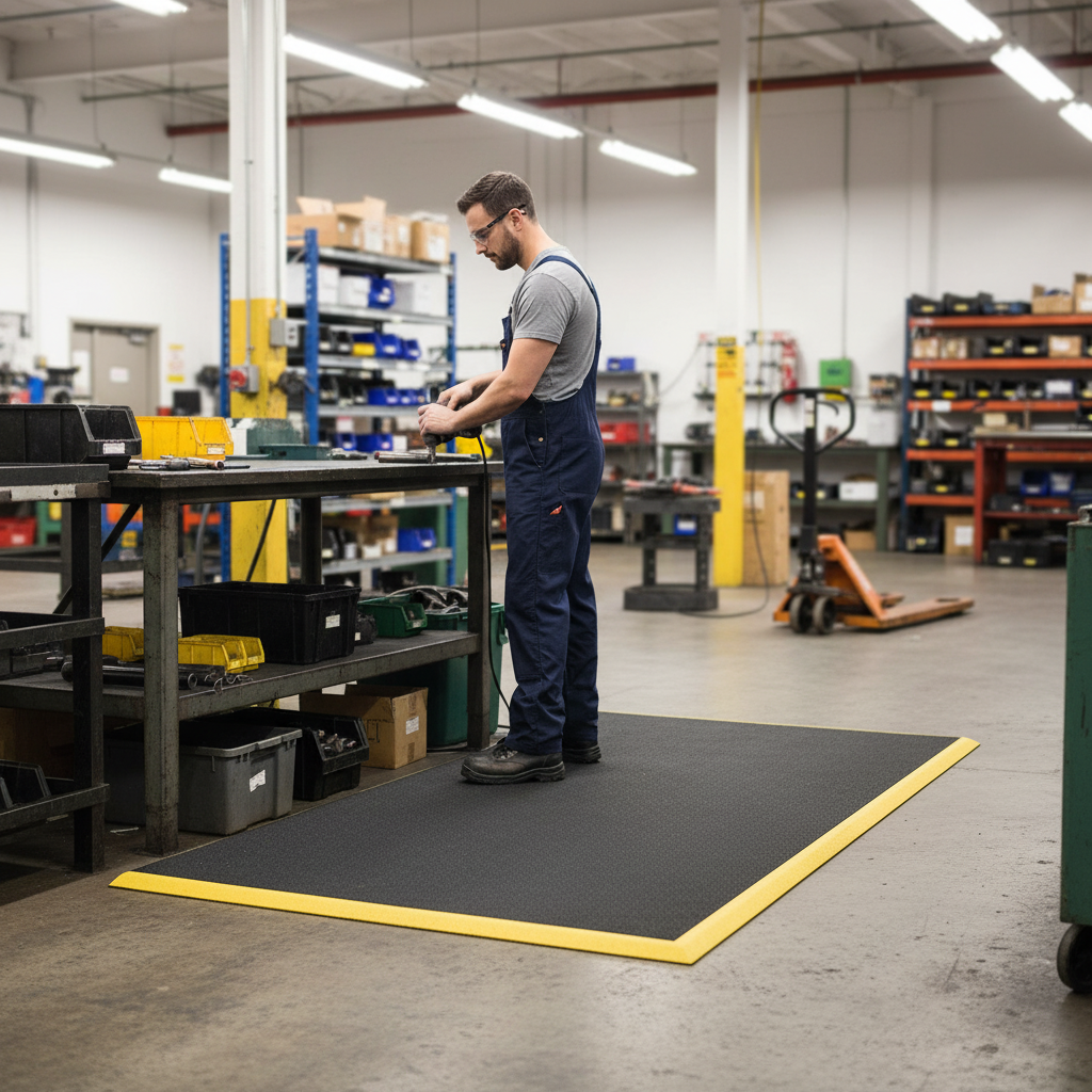 Premium Light Duty Anti-Fatigue Mat with Pebbled Surface and Anti-Slip Features for Comfortable... - side view | Barriers Co