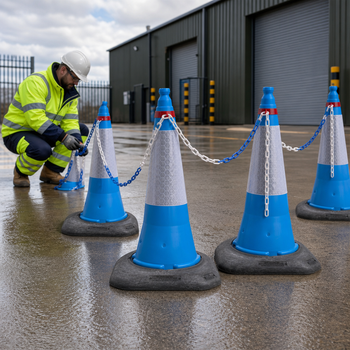 Cone & Chain Barrier Kit 25m for Outdoor Use (Pack of 10)