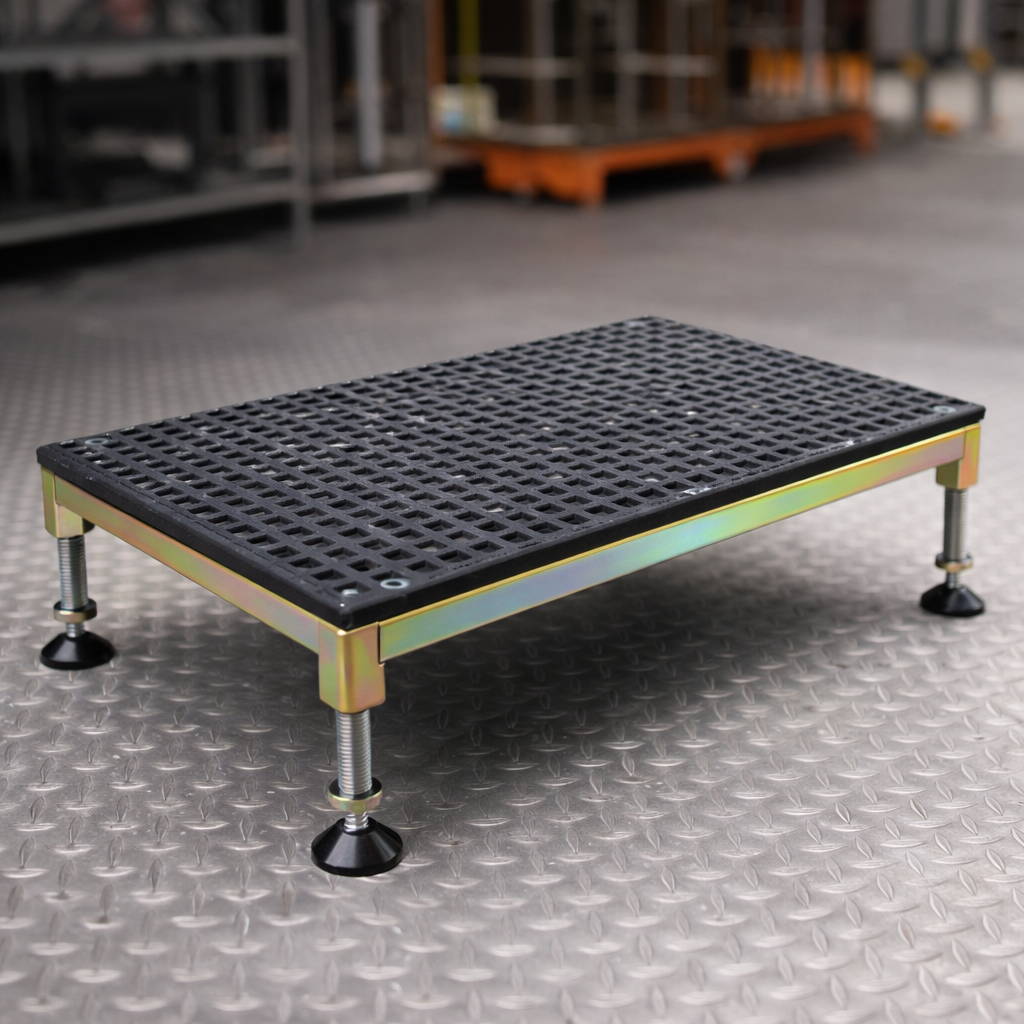 Adjustable Safety Step Stool – White – 300kg Capacity – Indoor/Outdoor Use