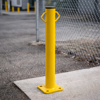 Fixed Security Bollard – Yellow – 610mm Height – Commercial Use