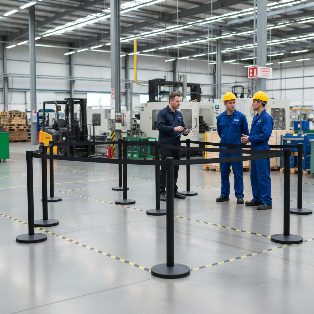 Professional Heavy Duty Barrier Stanchion with 5m Retractable Belt and Steel Base for Effective Crowd Control