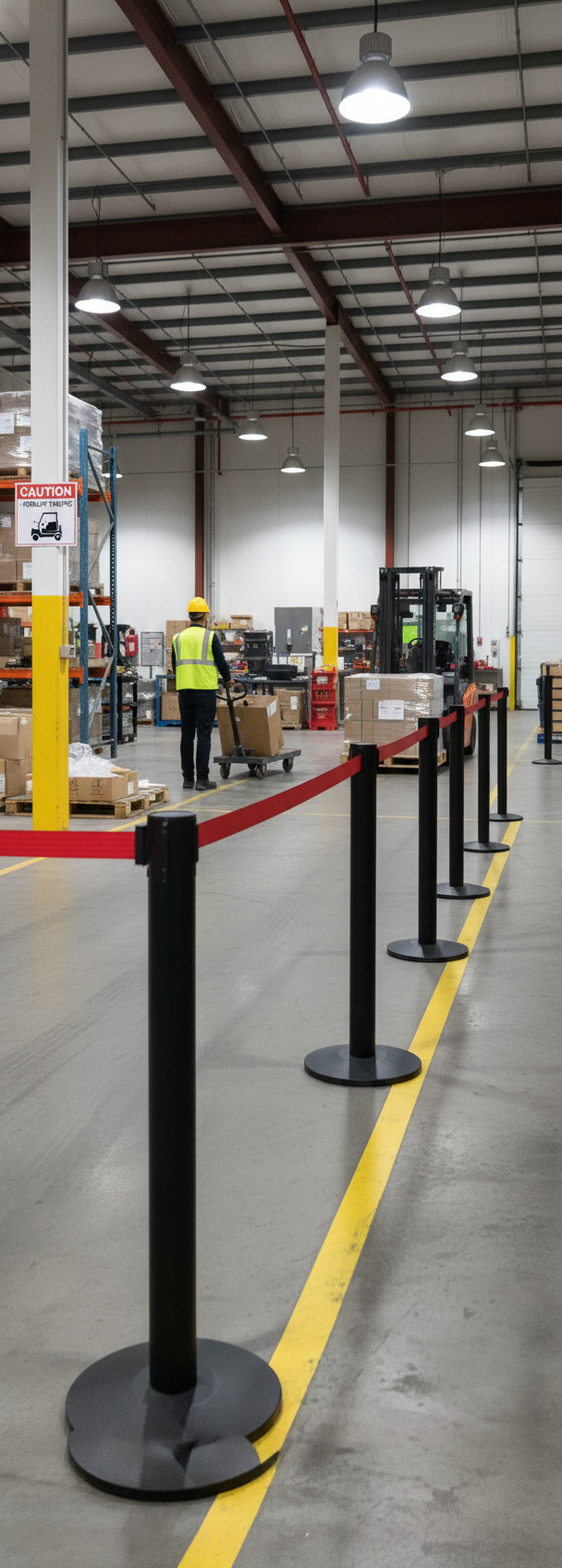 Premium Retractable Belt Barrier Post for Queue Management - Ideal for Last Barrier or Wall Mount Connection