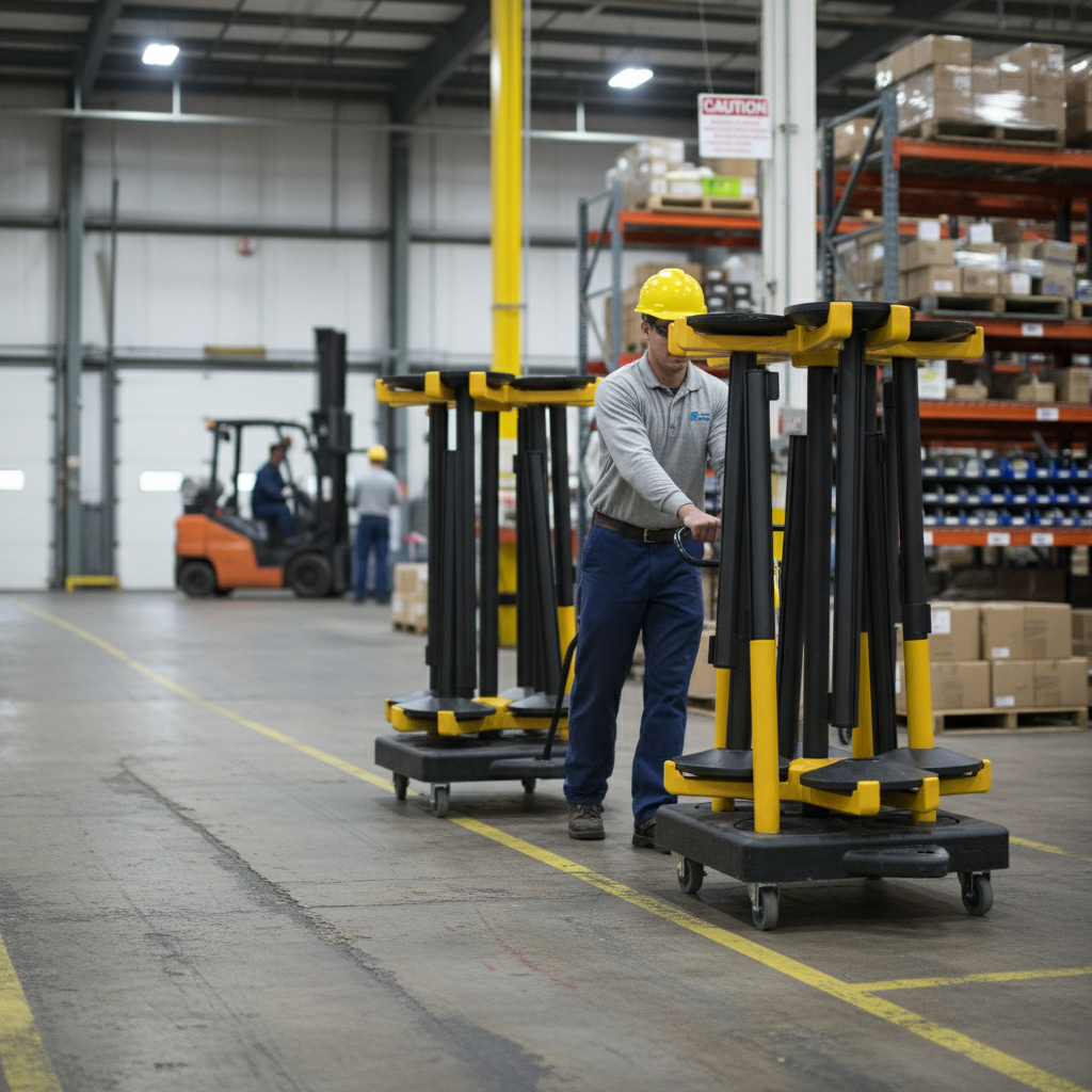 Premium Transport and Storage Solution for Barrier Posts - Holds Up to 9 Posts with Hook Bracket for Easy Connection