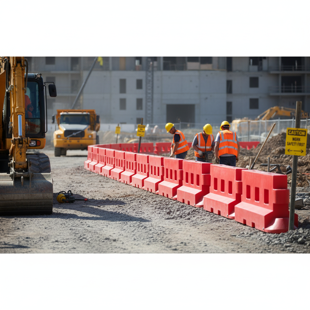 Premium Heavy Duty Water Filled Barrier with Locking Pin for Safety and Traffic Control - side view | Barriers Co