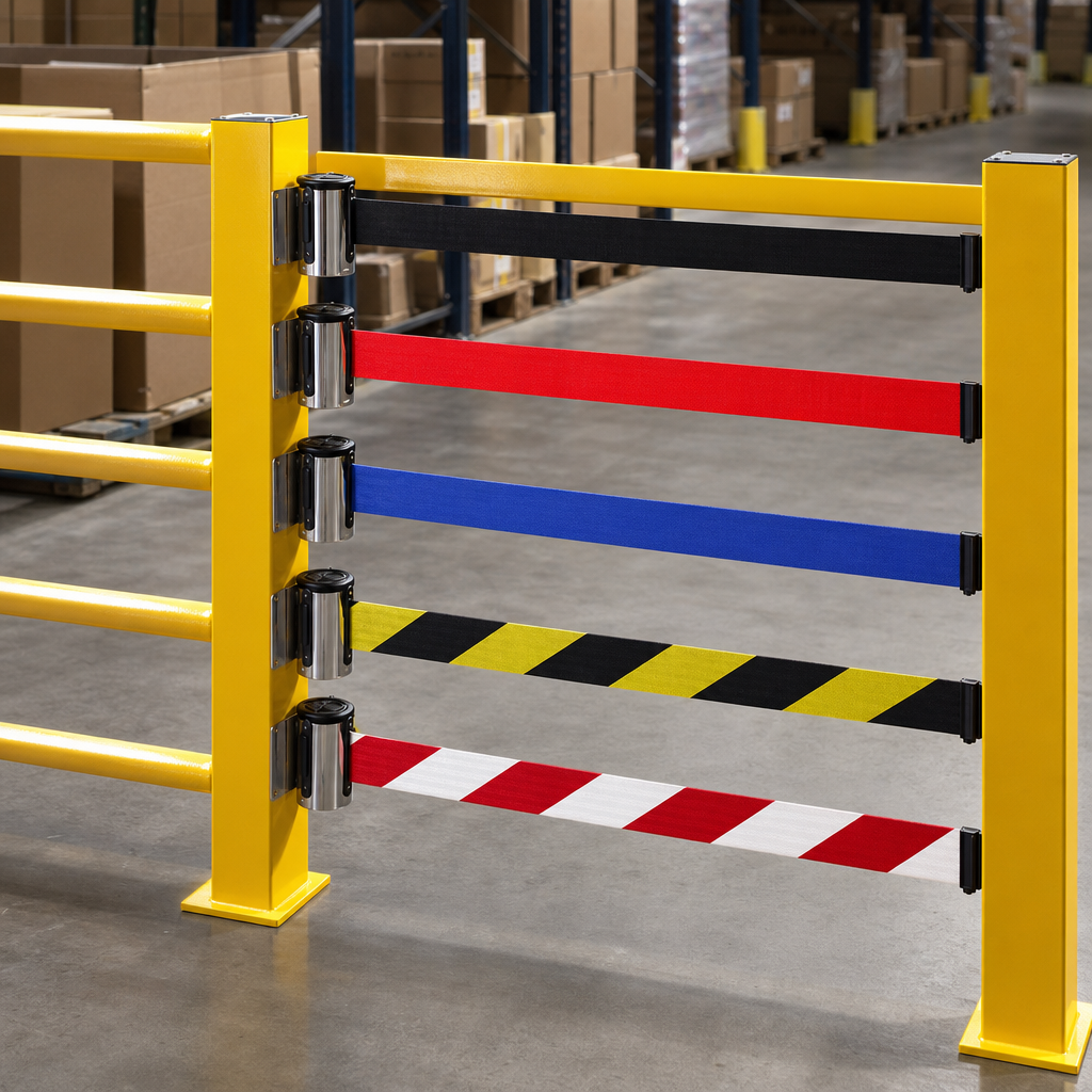 Wall Mounted Barrier with Durable Steel Housing for Short-Term Events