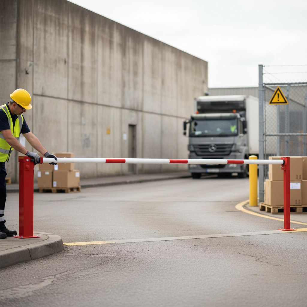 Premium Manual Arm Barrier with Pneumatic Spring, Steel Support, and Locking Mechanism for Vehicle Access Control