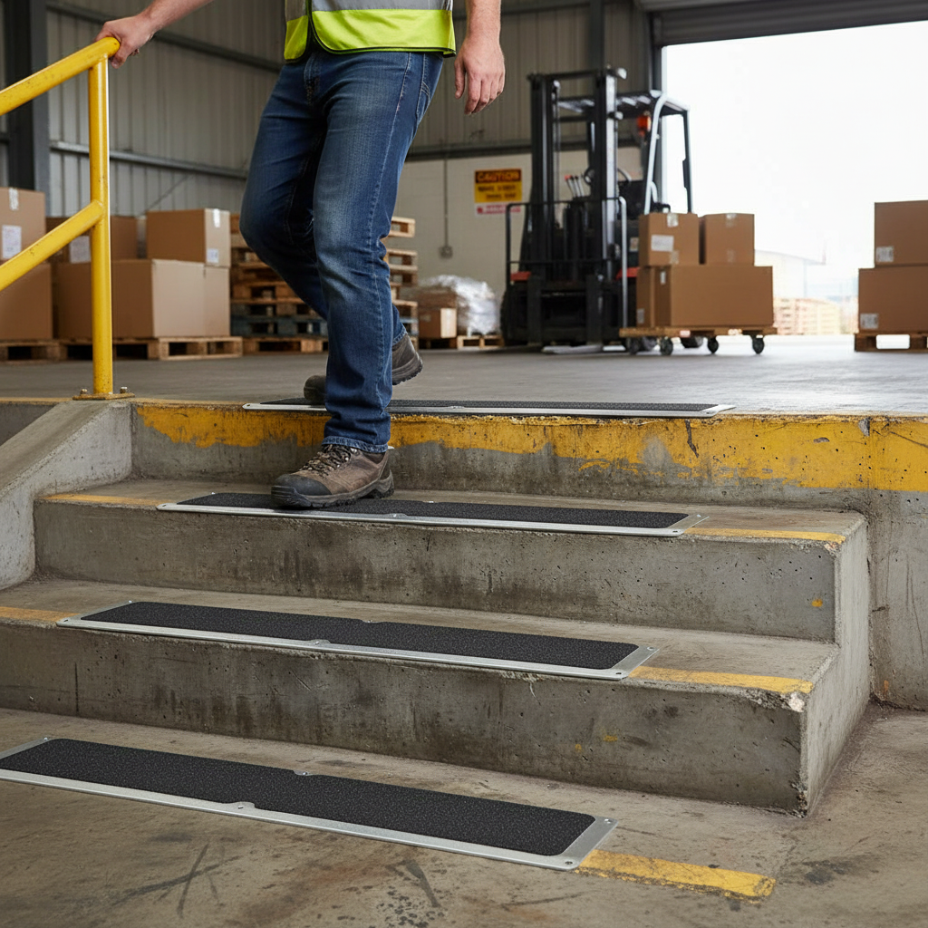 Premium Heavy Duty Anti Slip Bolt Down Plates for Non Slip Stair Treads - Weatherproof Aluminium with Multiple Size Options