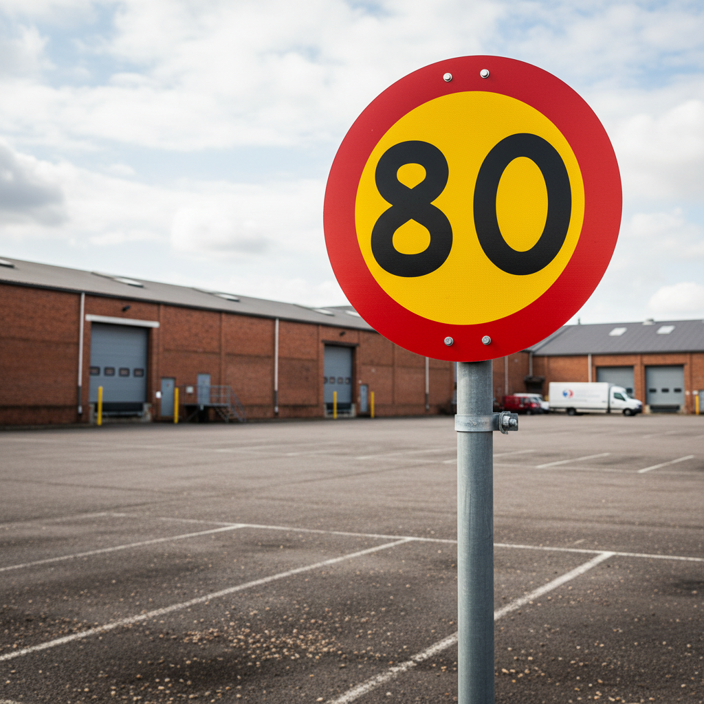 Premium Prohibition Sign - Maximum Speed Limit 80 km/h, Ø 600 mm for Traffic Control