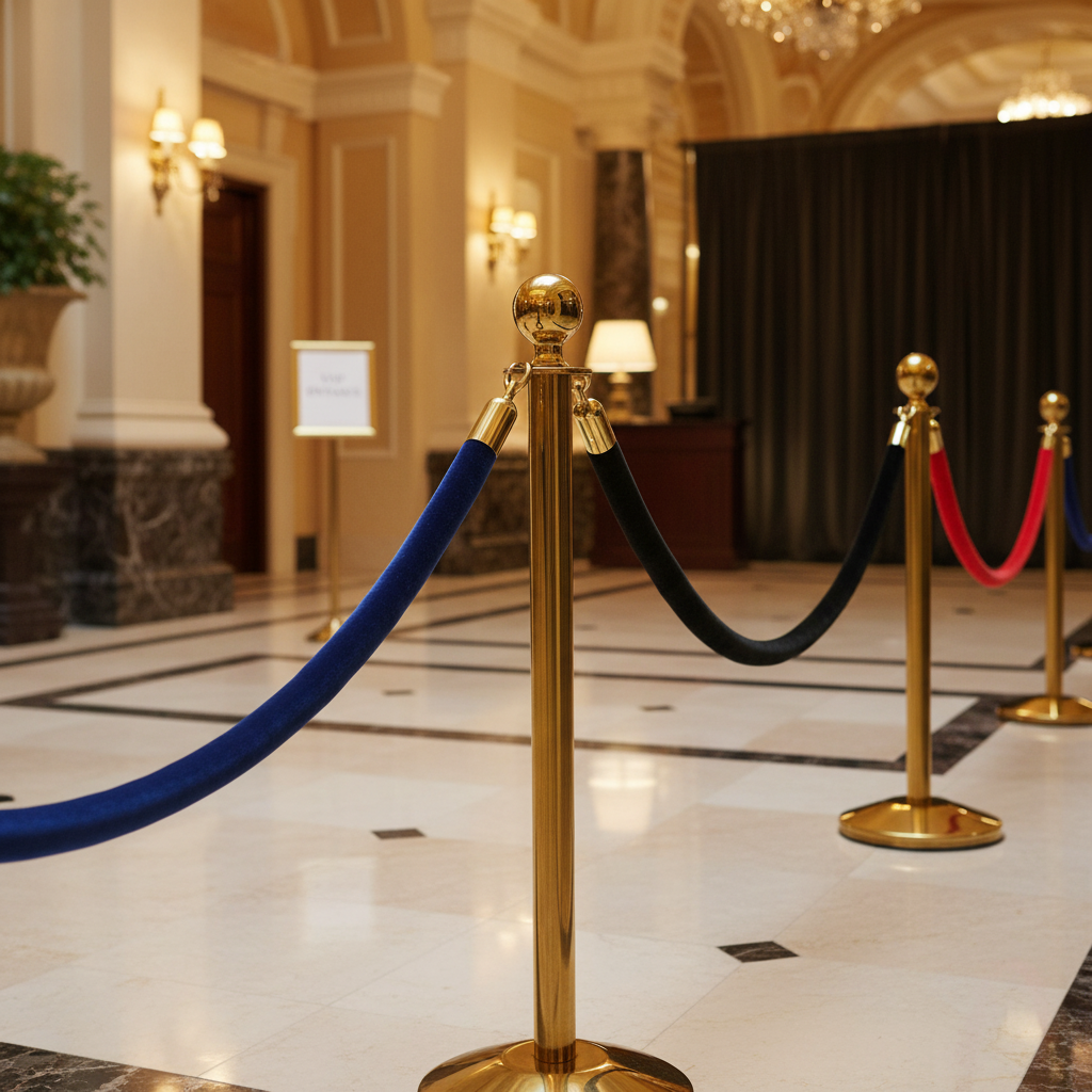 Premium Velour Rope Barriers - 38mm Diameter with Customizable Lengths and Colors for Elegant Crowd Control | Barriers Co
