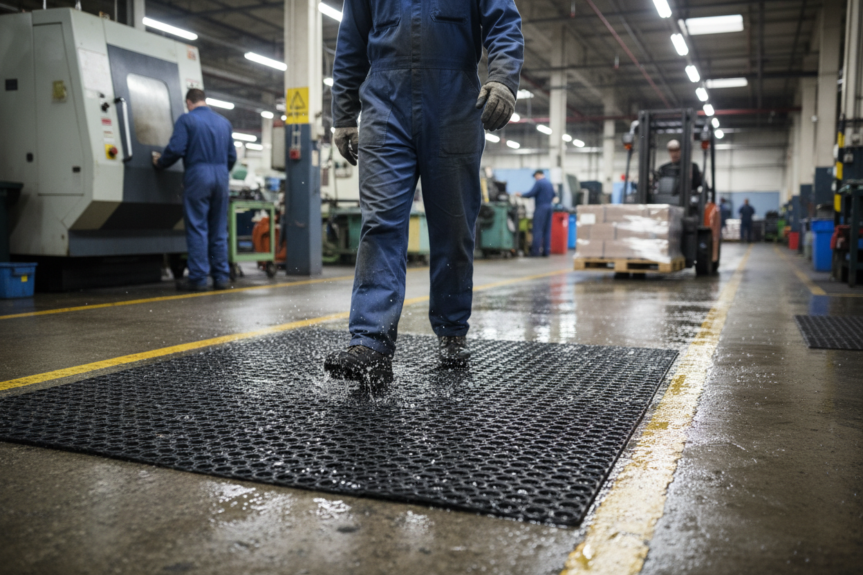 Premium Anti-Slip Rubber Mat for Heavy Duty Use - 1m Wide, 13mm Thick, Durable Construction for Wet and Dry Environments