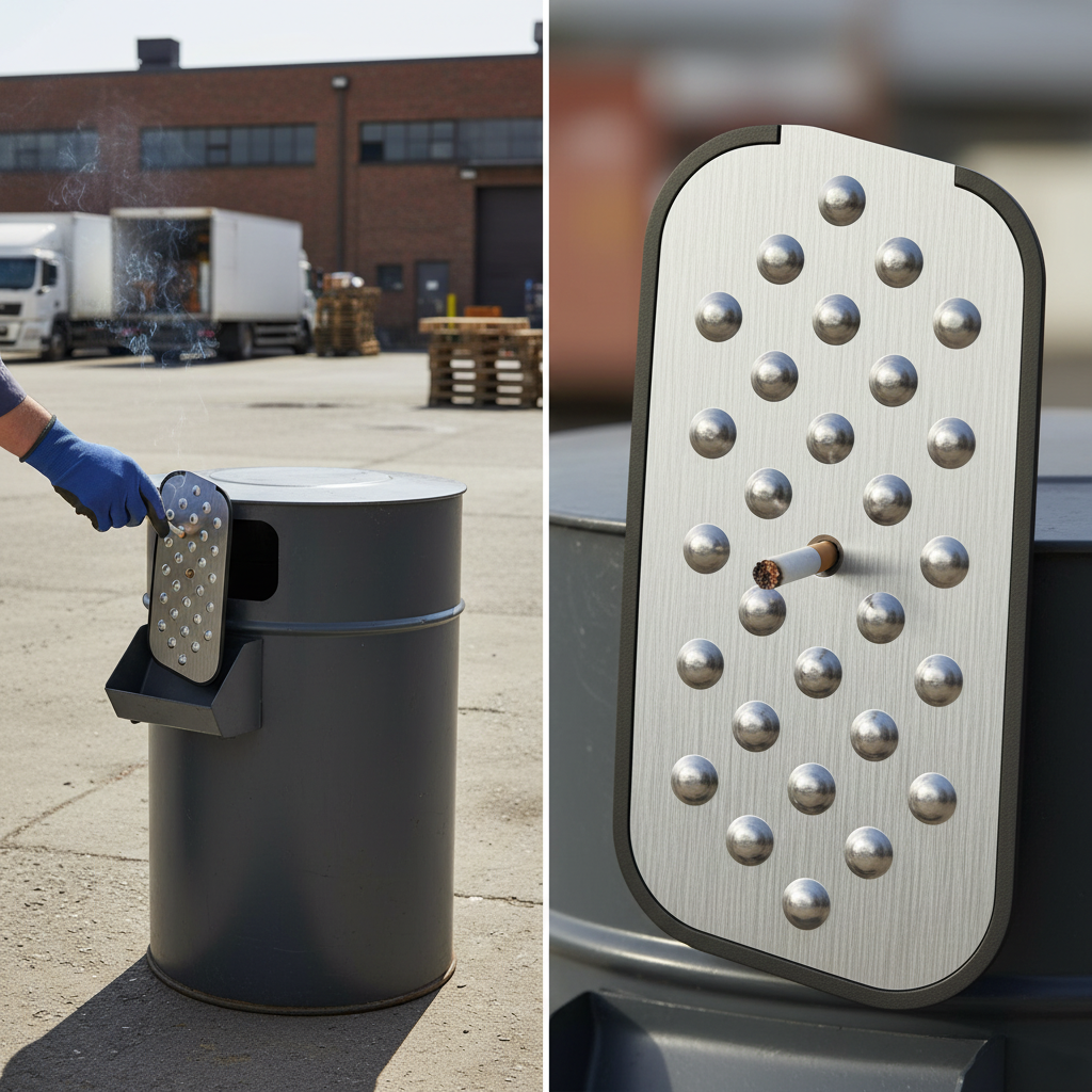 Premium Stainless Steel Cigarette Stubber Attachment for Enhanced Litter Bin Functionality | Barriers Co