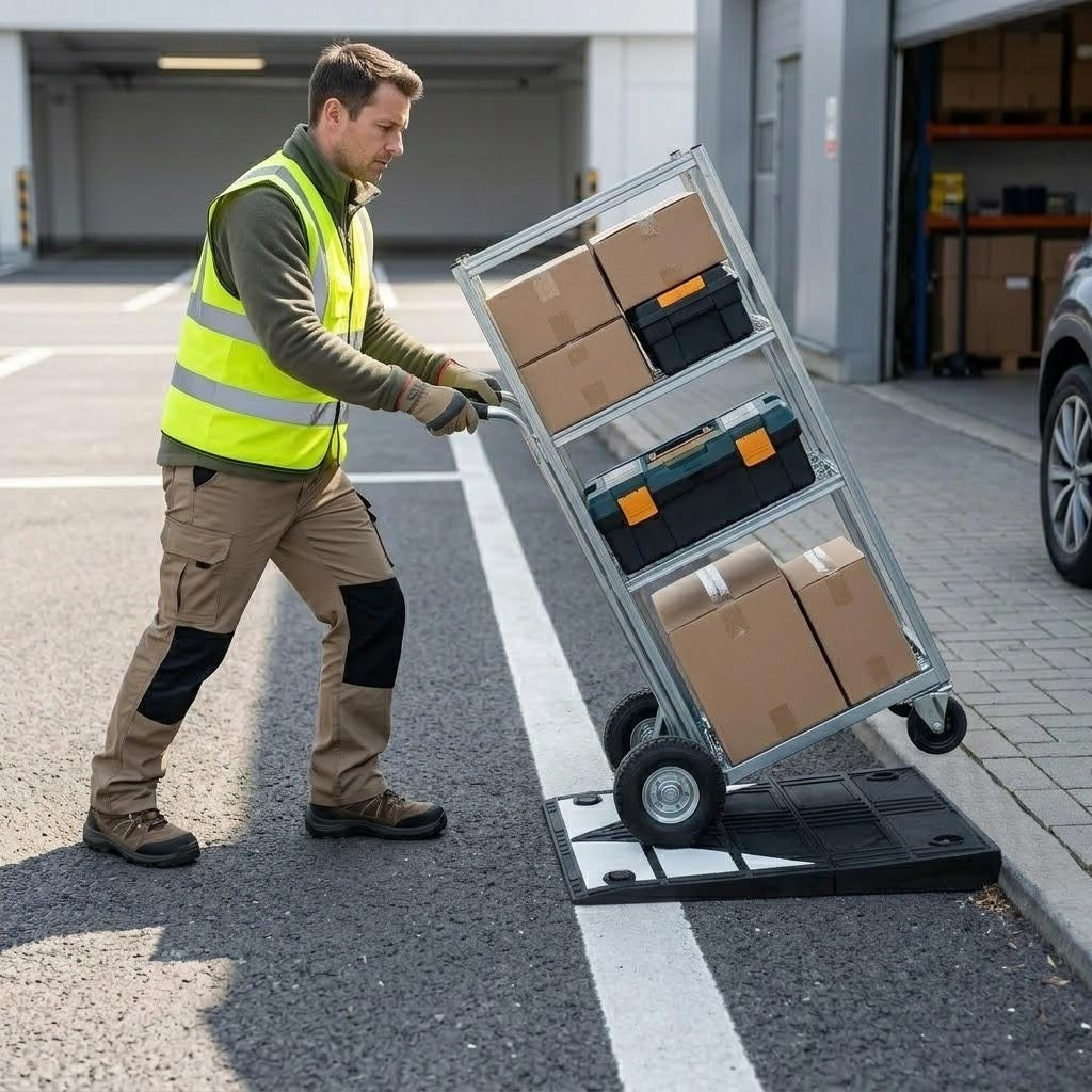 Heavy Duty Extra Long Kerb Ramp for Wheelchair Accessibility and Vehicle Access - 75mm Height with Textured Grip
