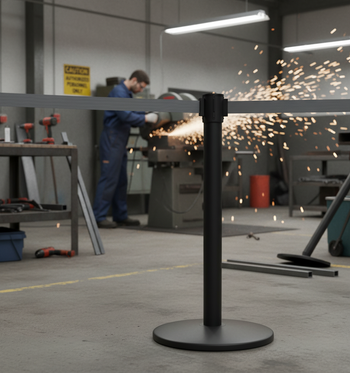 Premium Compact Stanchion with 3.4m Retractable Belt for Event Queue Control and Floor Protection