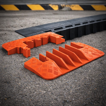 Cable Protector End Caps – Orange – Polyurethane – 5-Channel