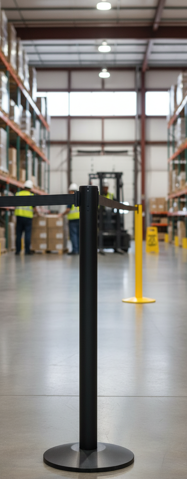 Premium Receiver Stanchion for Queue Management - Heavy Duty Post for Swing Gates and Queuing Lines
