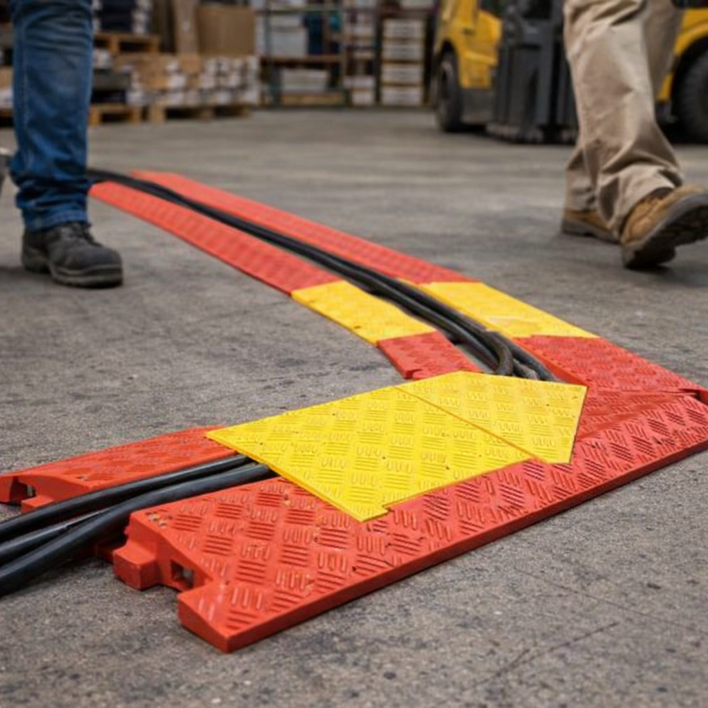 3 Channel Right Turn Cable Protector – 45 Degree – Polyurethane – Industrial
