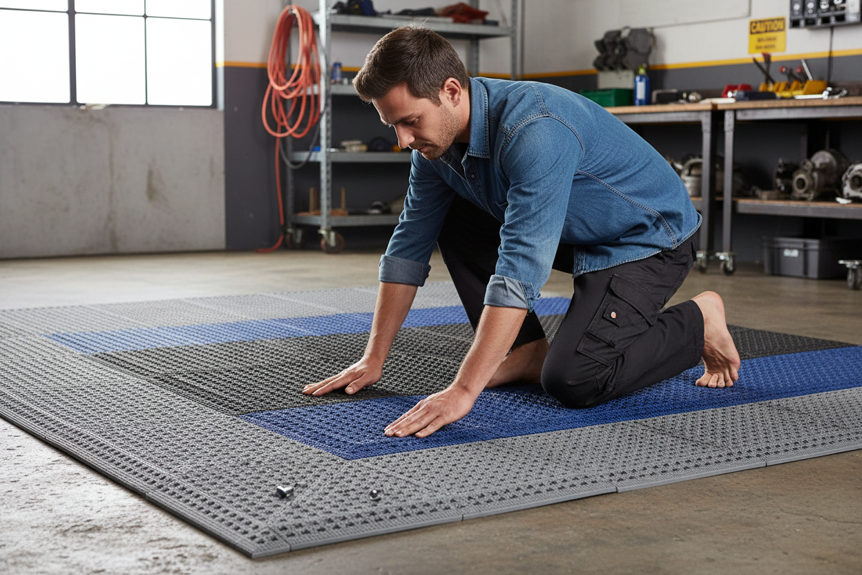 Premium Modular Barefoot Anti-Slip Floor Tile 300x300mm - Comfortable, Durable PVC for Wet Areas