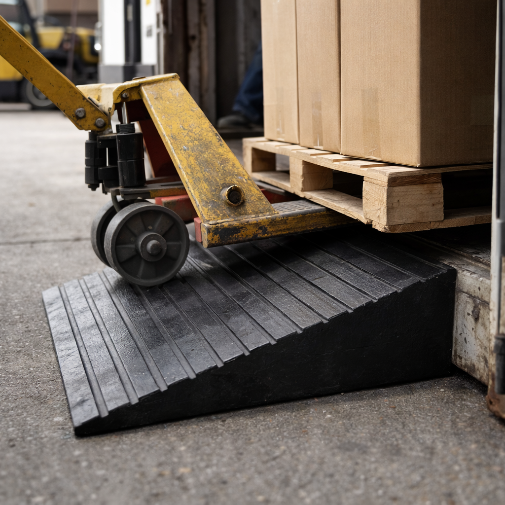 Rubber Container Ramps – 400mm Wide – 1000kg Capacity – Temporary Loading