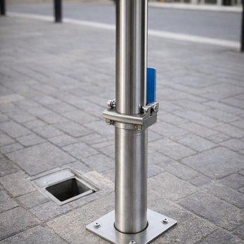 Retractable Bollard – Stainless Steel – Heavy Duty – Commercial Use