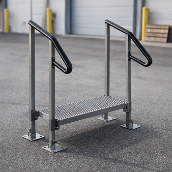 Adjustable Steel Step – 140mm-355mm – Galvanised – Handrails