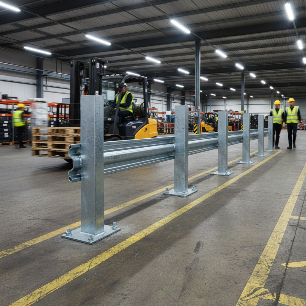 Premium 760mm Bolt Down RSJ Barrier Post - Heavy Duty Galvanised Steel for Maximum Support - side view | Barriers Co