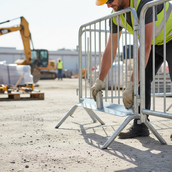 Premium Metal Foot for Loose Leg Crowd Barrier - Flat Steel Design for Stability on Soft Ground