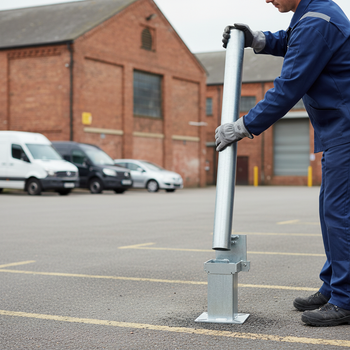 Premium Removable Galvanised Parking Bollard 900mm x 76mm for Vehicle Access Control