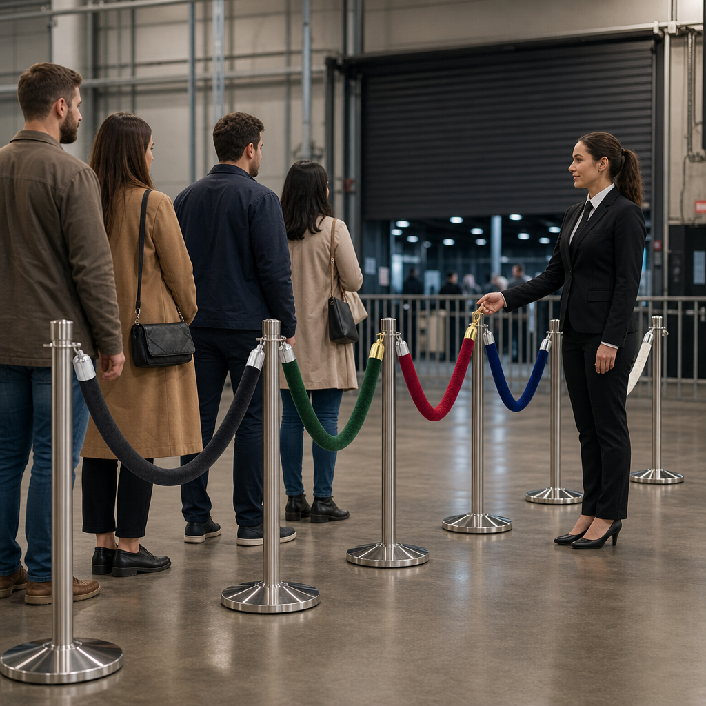 Velour Barrier Rope with Snap Ends 1.6m for Event Management