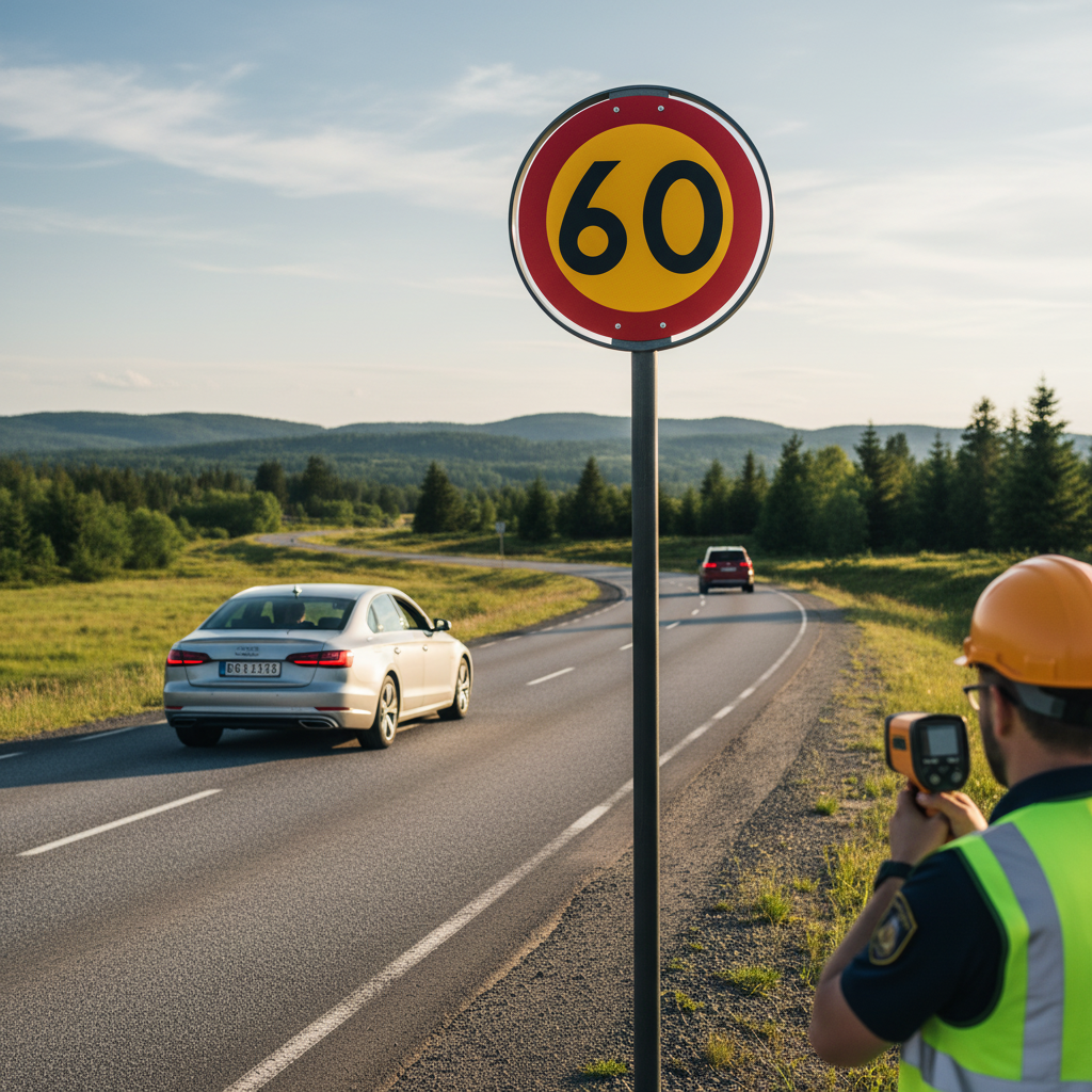 Professional Speed Limit Sign (60km/h) - Durable and High-Visibility Design for Traffic Control