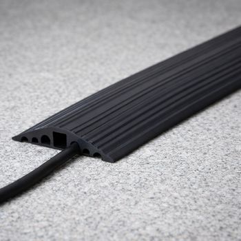 1-Channel Floor Cable Protector – Black – Channel Size 10mm x 10mm – Indoor/Outdoor