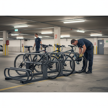 Premium High-Low Bike Rack - Double Direction - Galvanised & Painted for Durability and Longevity