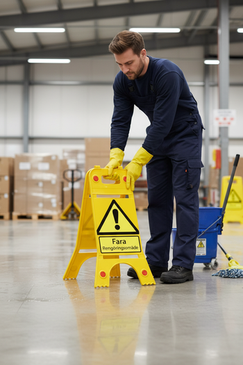 Premium Floor Standing Sign with Warning Message for Cleaning Area - Durable and Lightweight Design with High Visibility Features