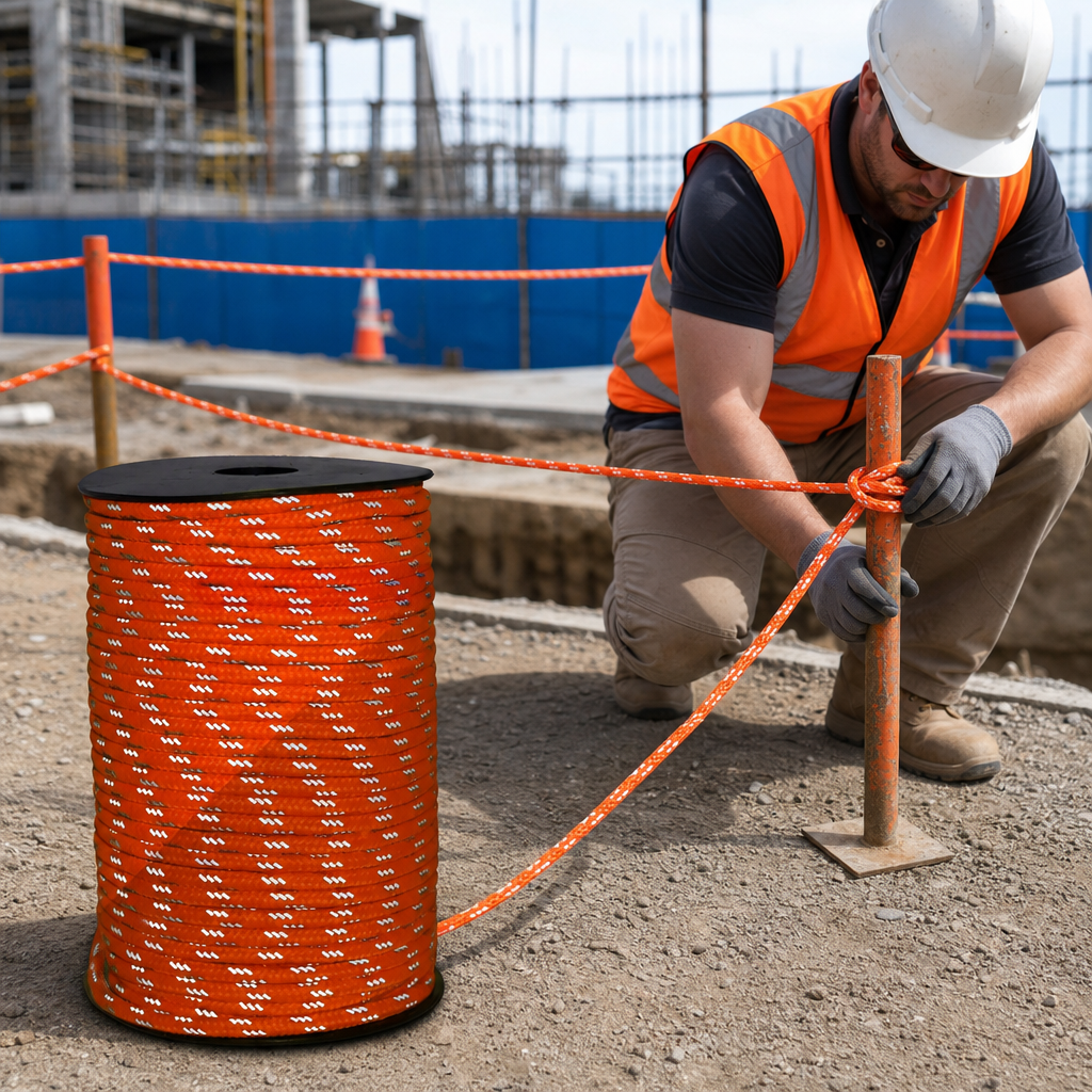 Hi-Vis Reflective Site Rope 50m for Safe Zone Marking