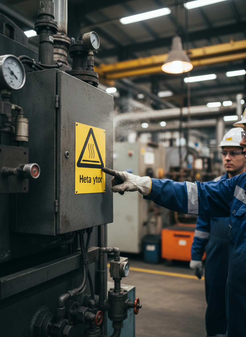 Premium Warning Sign for Hot Surfaces - Durable Materials with Multiple Mounting Options and Sizes for Safety Awareness