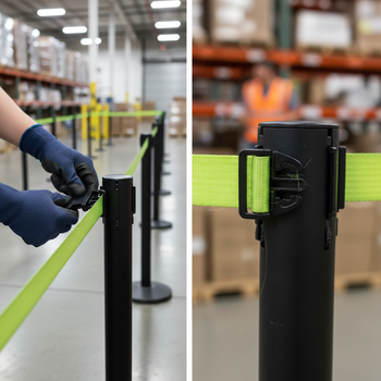 Premium Barrier Belt End Clip for Wall Cassettes and Posts - Durable and Versatile Design