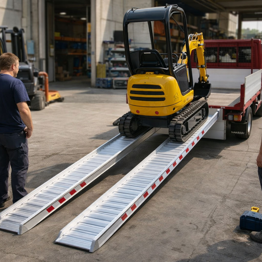 Aluminium Loading Ramps – 3500x360mm – 3000kg Capacity – Plant & Mini Digger Use