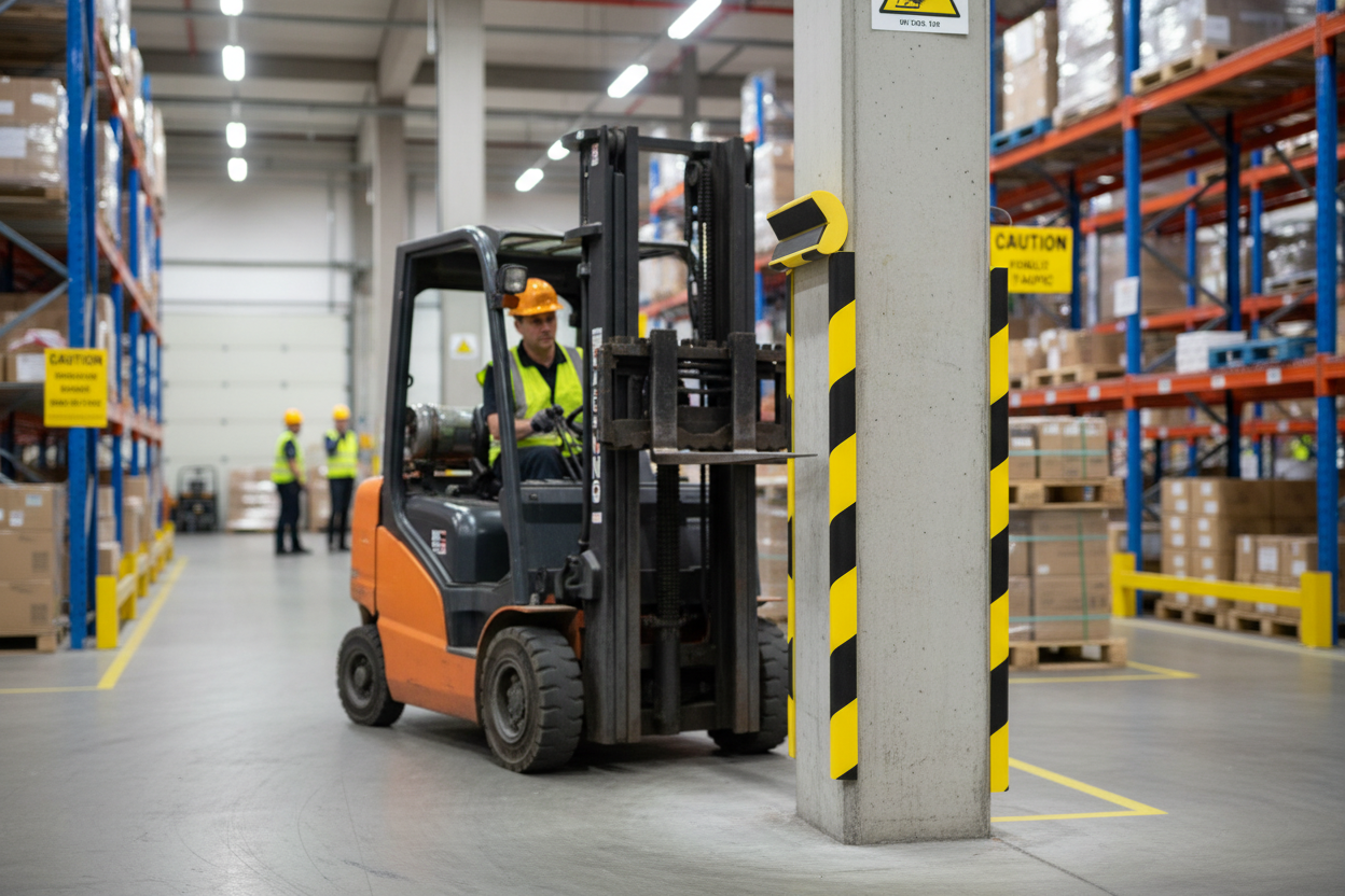 Premium Corner Protection Profile 1000mm - Magnetic Mount for Impact Safety in Industrial Environments