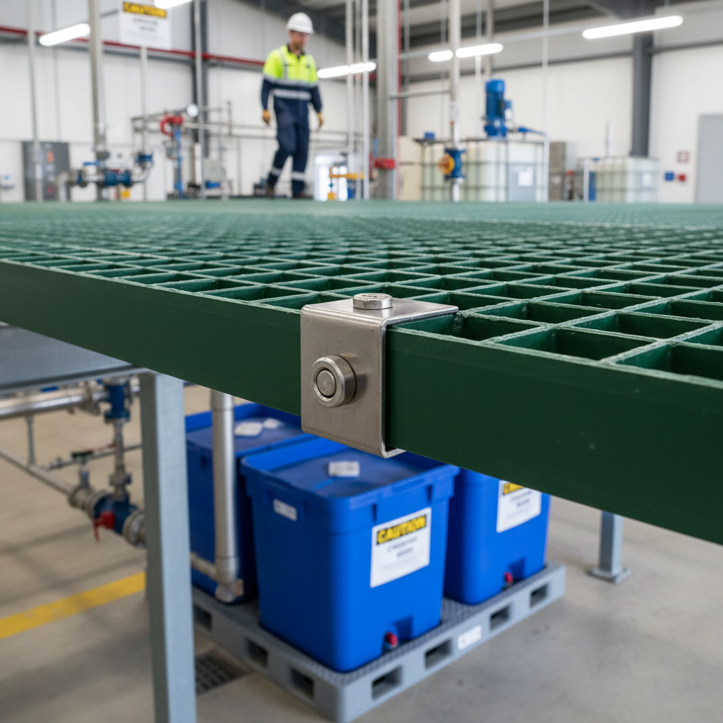 Premium Stainless Steel C Clip for High-Performance GRP Anti-Slip Grating Connection - side view | Barriers Co