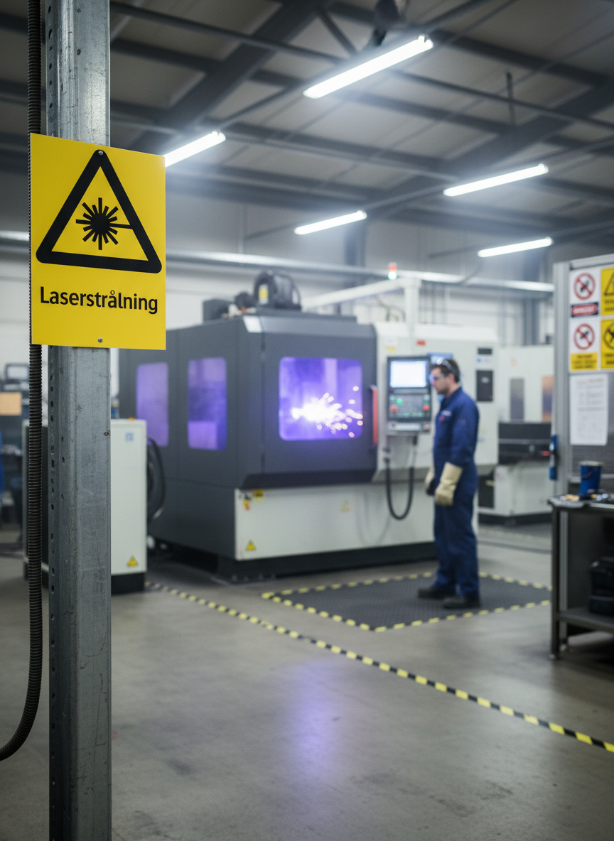 Premium Warning Sign for Laser Radiation - Durable Materials and Multiple Mounting Options for Safety