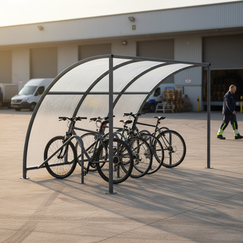 Premium Heavy Duty Bike Shelter with Curved Roof Design and Built-in Racks for Enhanced Security