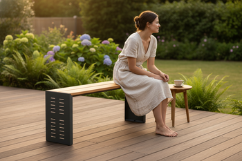 Premium Modular Leaning Bench 1.2m for Urban Spaces - Durable Steel and Wood Options