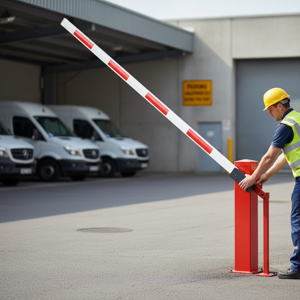 Premium Gas-Assisted Manual Boom Barrier with Reflective Strips and Easy Installation | Barriers Co
