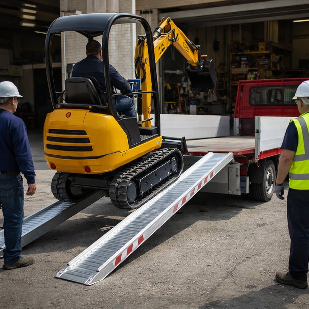 Aluminium Loading Ramps – 5000mm x 400mm – 1500kg Capacity – Plant & Mini Digger