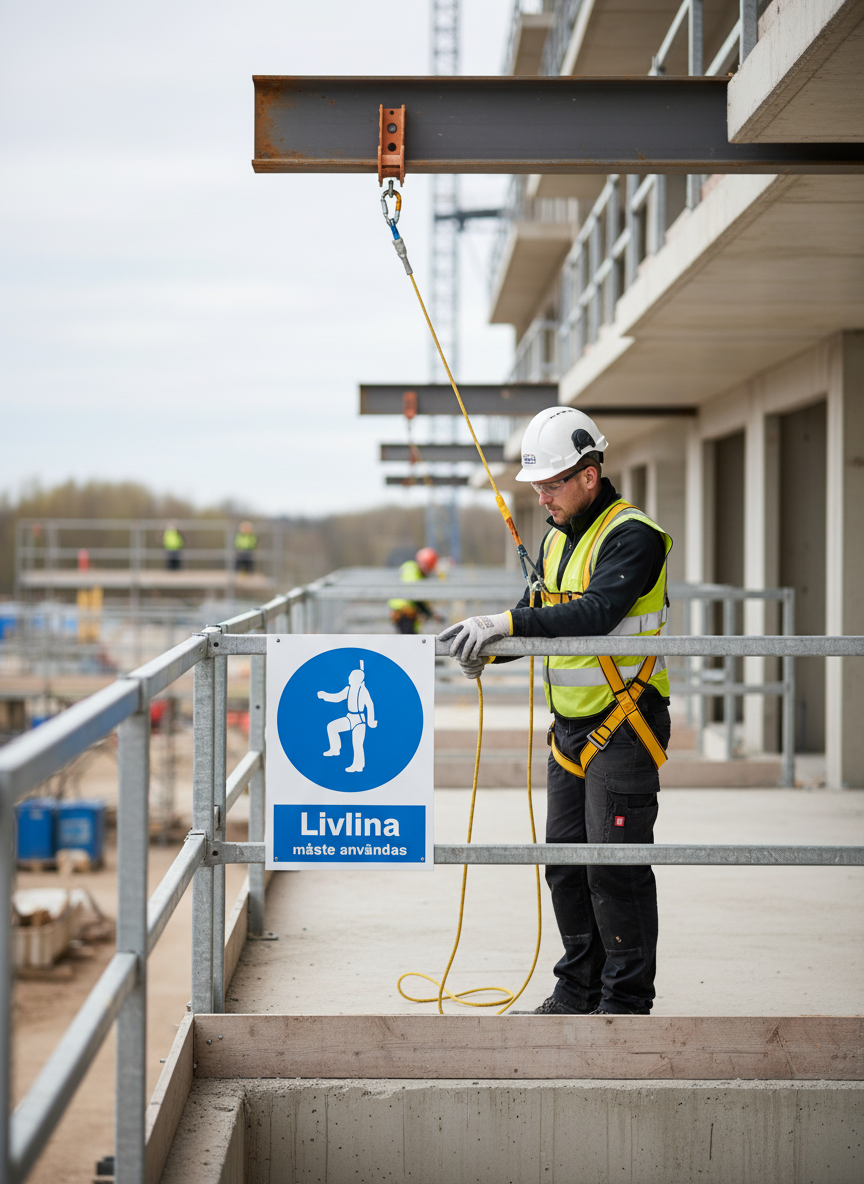 Premium Safety Sign: Mandatory Lifeline Usage in Various Materials and Sizes for Clear Workplace Safety