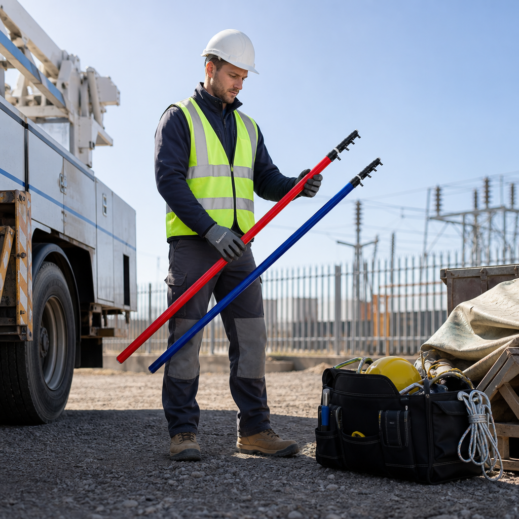 Telescopic Upright Post 75Kv Insulated 7.3m for Construction Sites